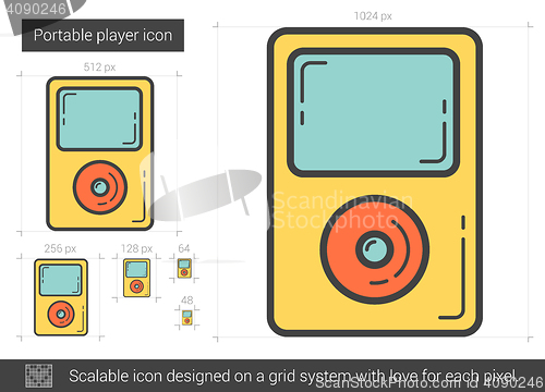 Image of Portable player line icon.