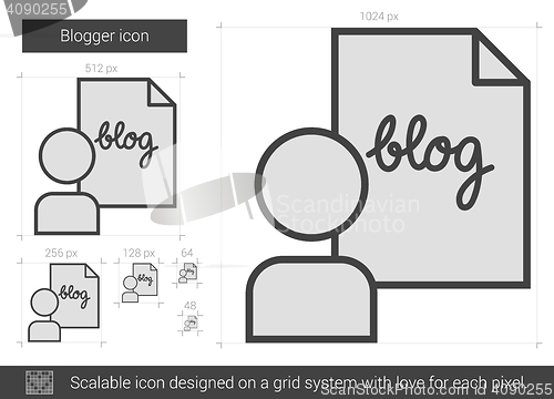 Image of Blogger line icon.