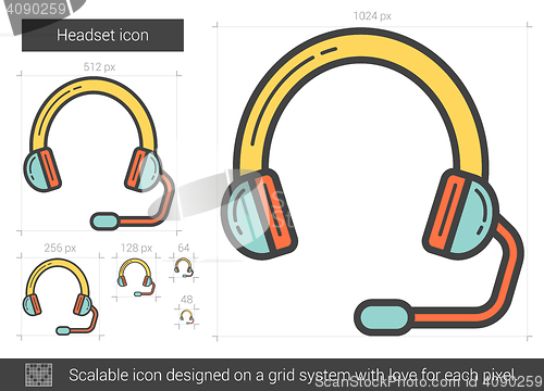 Image of Headset line icon.