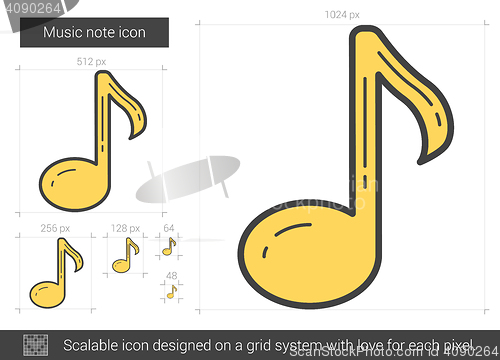 Image of Music note line icon.