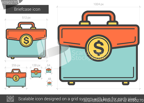 Image of Briefcase line icon.