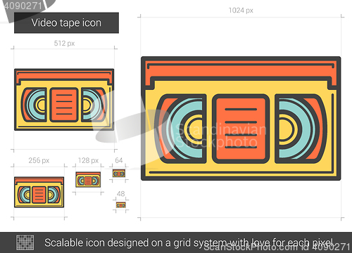 Image of Video tape line icon.