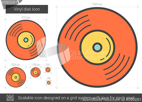 Image of Vinyl disk line icon.