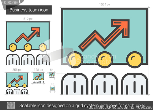 Image of Business team line icon.