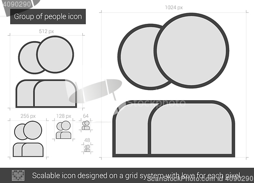 Image of Group of people line icon.