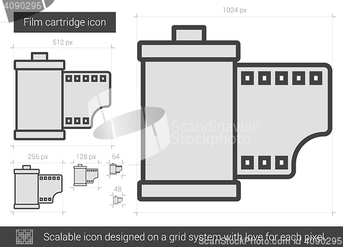 Image of Film cartridge line icon.