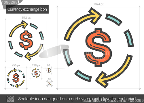 Image of Currency exchange line icon.