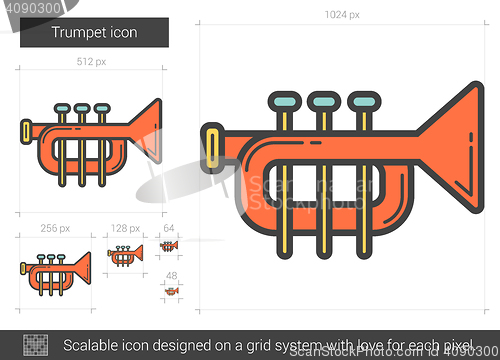 Image of Trumpet line icon.