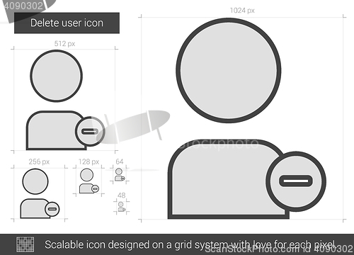 Image of Delete user line icon.