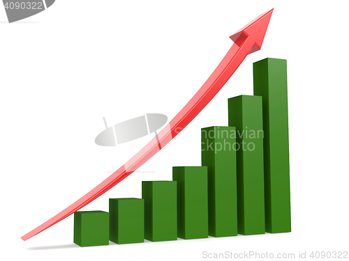 Image of Green bar with red arrow