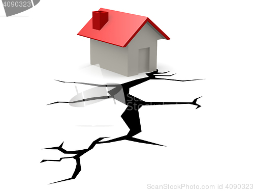 Image of House and a crack hole