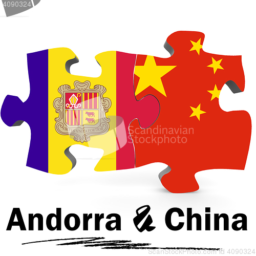Image of China and Andorra flags in puzzle 