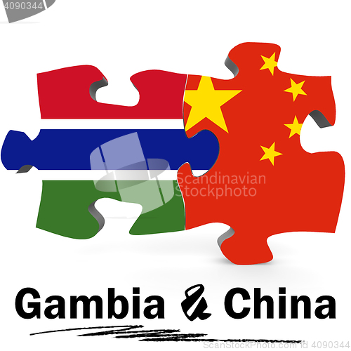 Image of China and Gambia flags in puzzle 