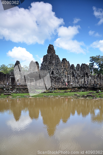 Image of Ancient Bayon Temple At Angkor Wat, Siem Reap, Cambodia