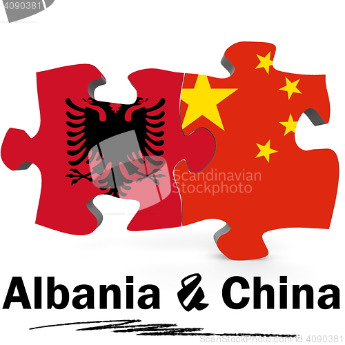 Image of China and Albania flags in puzzle 