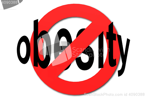 Image of Stop obesity sign in red