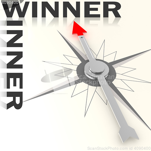 Image of Compass with winner word isolated