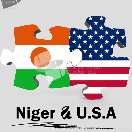 Image of USA and Niger flags in puzzle 