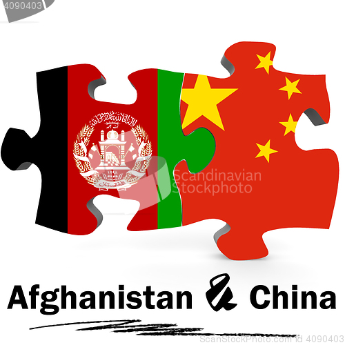 Image of China and Afghanistan Flags in puzzle 
