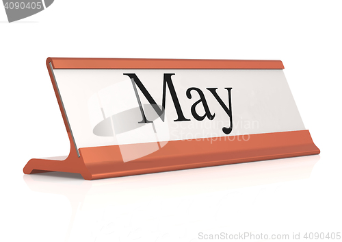 Image of May word on table tag isolated 