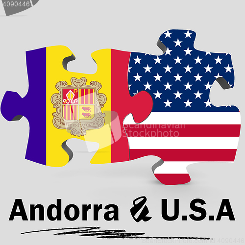 Image of USA and Andorra flags in puzzle 