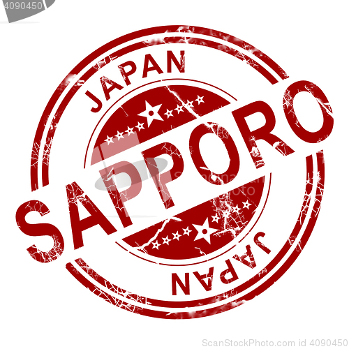 Image of Red Sapporo stamp 