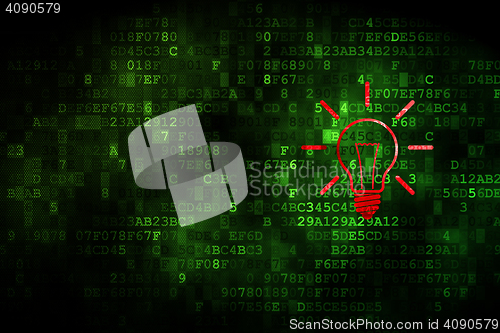 Image of Business concept: Light Bulb on digital background