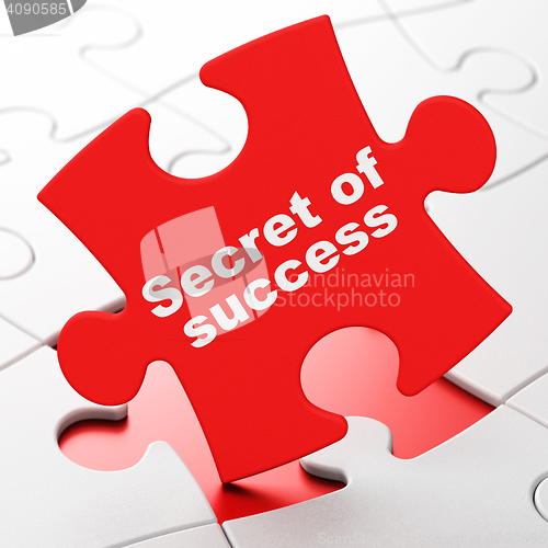 Image of Business concept: Secret of Success on puzzle background