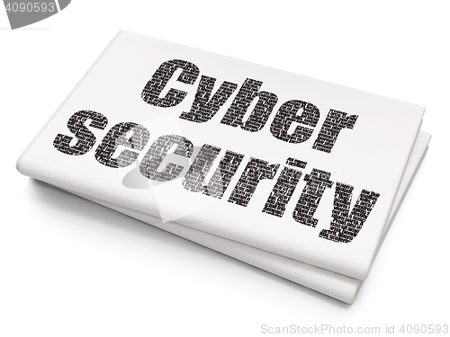 Image of Safety concept: Cyber Security on Blank Newspaper background