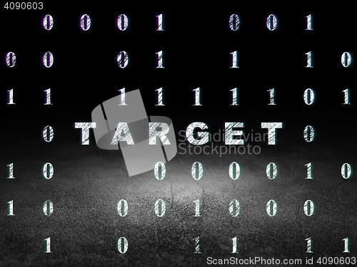 Image of Business concept: Target in grunge dark room