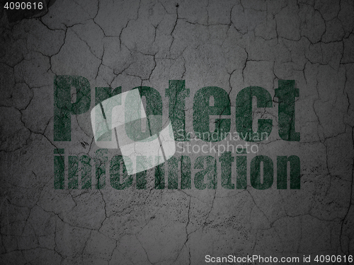 Image of Security concept: Protect Information on grunge wall background