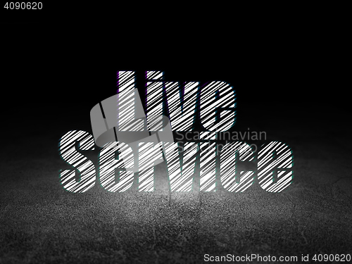 Image of Business concept: Live Service in grunge dark room
