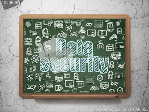 Image of Safety concept: Data Security on School board background