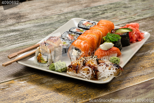 Image of Japanese Sushi On A Table