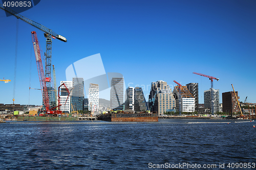 Image of OSLO, NORWAY – AUGUST 17, 2016: A construction site of Bjorvik