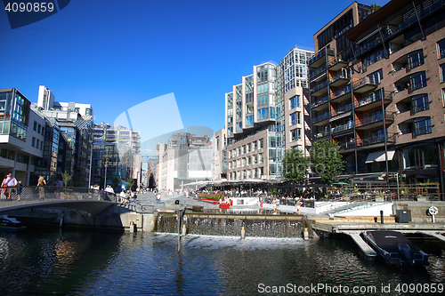 Image of OSLO, NORWAY – AUGUST 17, 2016: People walking on wonderful mo