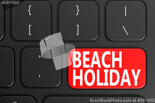 Image of Beach Holiday on black keyboard