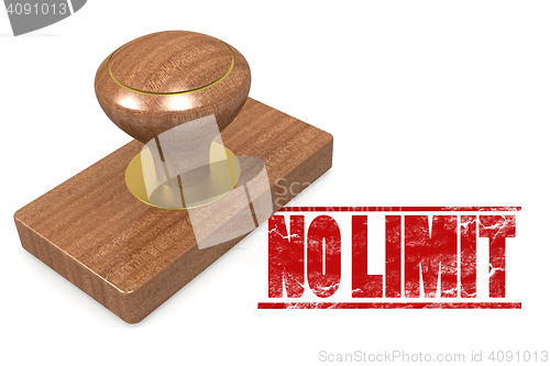 Image of Red no limit wooded seal stamp