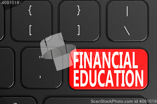 Image of Financial Education on black keyboard