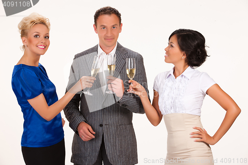 Image of Young People Drinking Champaigne