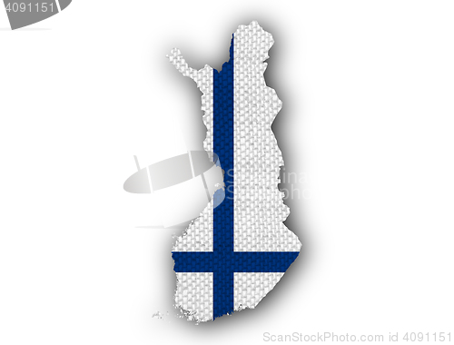 Image of Map and flag of Finland