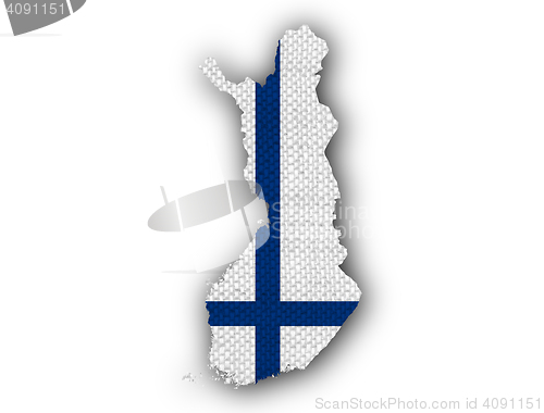 Image of Map and flag of Finland