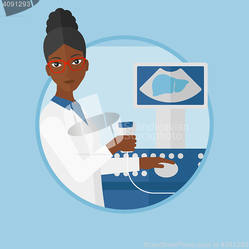 Image of Female ultrasound doctor vector illustration.