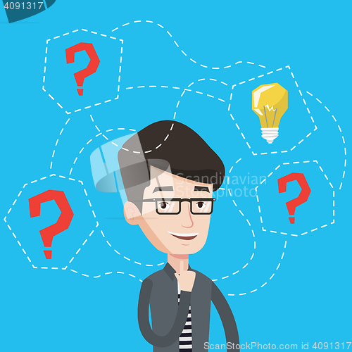 Image of Man having business idea vector illustration.