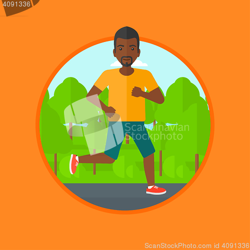 Image of Young man running vector illustration.
