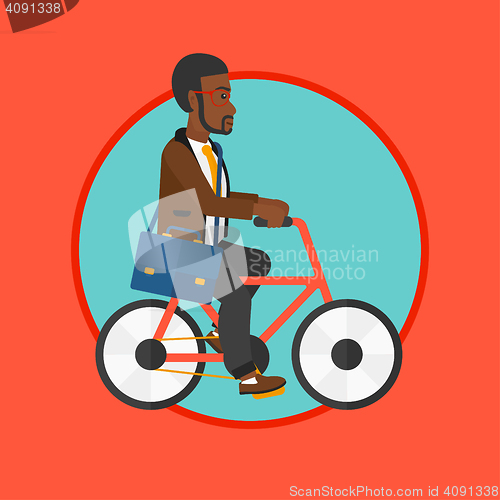 Image of Man riding bicycle vector illustration.