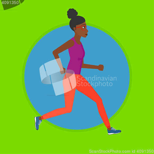 Image of Young woman running vector illustration.