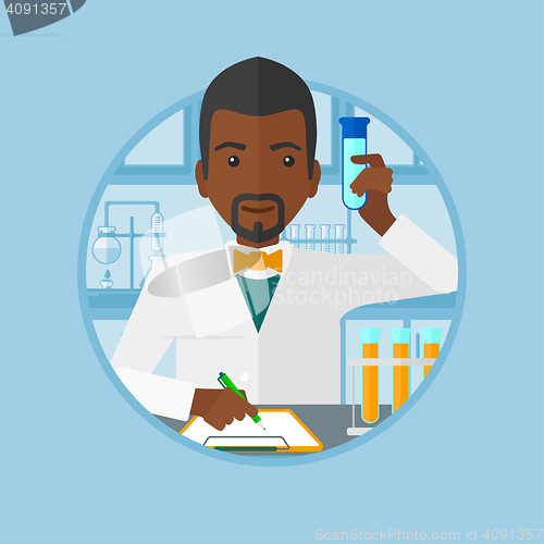 Image of Laboratory assistant working vector illustration.