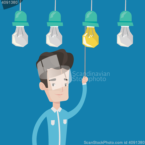 Image of Man having business idea vector illustration.