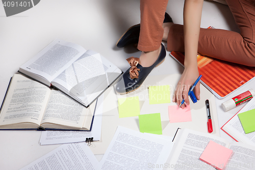 Image of Woman\'s Legs, Books And Stickers